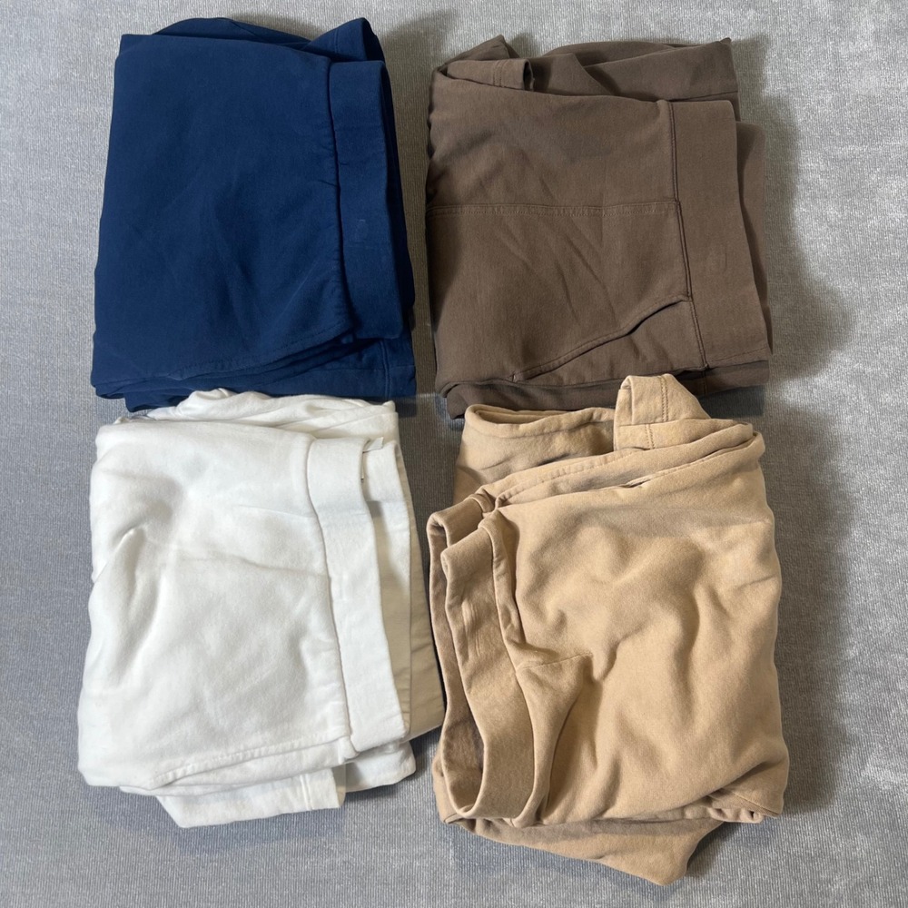 Pure Jill J. Jill Organic Cotton Cropped Wide Leg Pants Lot of 4 Navy Brown L